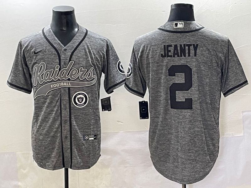 Men 2025 Oakland Raiders 2 Jeanty Grey Joint Name Nike Limited NFL Jersey style 7